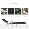 Folding Chaise Lounge, 4-Position Adjustable Lounge Chair with Armrests for Lawn, Patio, Beach, Deck, Black