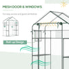 Walk-in Small Greenhouse with Mesh Door & Windows, Portable Garden Hot House with 3 Tier Shelving, Trellis, and Plant Labels