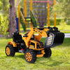 6V Toy Tractor Electric Kids Ride On Toy Digger Construction Excavator Tractor Vehicle Digger Toy Moving Forward Backward, Yellow/Black