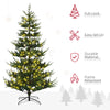 8 Foot Prelit Artificial Christmas Tree with 1026 Realistic Branches, Warm White LED lights, Auto Open, Green