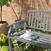46" Outdoor Garden Bench, Metal Bench, Steel Slatted Frame Furniture for Patio, Park, Porch, Lawn, Yard, Deck, Gray