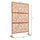 6.5' Decorative Outdoor Divider, Metal Privacy Screen with Stand, Leaf Motif, Brown