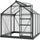 6' x 6' x 7' Polycarbonate Greenhouse, Outdoor Aluminum Walk-in Green House Kit with Vent and Door for Backyard Garden, Gray
