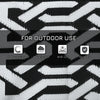 Reversible Outdoor Rug Carpet RV Camping Rugs with Carry Bag, 9' x 18', Black & White Chain