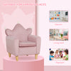 Kids Sofa, Single Lounger Armchair for Children with Strong Frame, Cute Pink Crown Throne for Relaxing, Watching TV, Studying