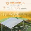 6.6' x 6.6' x 4.9' Dog Kennel Outdoor for Small Medium Dogs with Waterproof Roof, Silver
