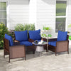 8-Piece Seat Cushion & Pillow Replacement Set, Patio Chair Cushions with Back for Indoor Outdoor, Navy Blue