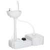 Portable Camping Sink, Handwashing Station Basin with 4.5 Gallon Tank, 6.3 Gallon Recovery Tank, Rolling Wheels & Soap Dispenser, White