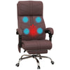 Heated Massage Office Chair with 4 Vibration Points, Heated Reclining PU Leather Computer Chair with Adjustable Height, Brown