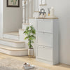 Modern Shoe Cabinet with 3 Flip Drawers and Adjustable Shelves, Freestanding Rack Organizer for 18 Pairs of Shoes, White