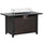 43" Propane Gas Fire Pit Table, 50,000BTU Wicker Auto Ignition Gas Firepit with Glass Wind Guard, Blue Glass Rock and Lid, CSA Certification