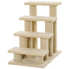 25" 4-Step Pet Stairs, Multi-Level Durable Wear-Resistant Particle Board Carpeted Ladder Ramp, Cat Dog Scratching Post, Cat Tree Climber, Beige
