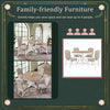 Retro 4-Piece Round Dining Table Set with Extendable Table and Upholstered Chairs, Oak Natural Wood + Off White