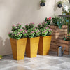 Set of 3 Tall Planters, 22" Outdoor Planter with Drainage Holes, Plastic Flower Pots for Outdoor, Indoor, Brown