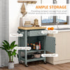 Kitchen Island on Wheels, Rolling Kitchen Cart with Rubberwood Top, Drawer, Wine Rack and Cabinet, Gray