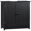 Under Sink Cabinet with 2 Doors and Shelf, Pedestal Sink Bathroom Vanity Furniture, Black