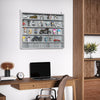 5-Tier Glass Display Cabinet, Wall-Mounted Display Glass Case with 2 Doors and Adjustable Shelves, Gray