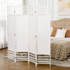 4 Panel Room Divider, Folding Privacy Screen, Wave Fiber Freestanding Partition Wall Divider for Rooms, Home, Office, White
