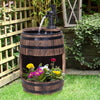 2-Tier Wooden Water Pump Fountain for Fun Garden Decor with Planting Flower Box Base & a Durable Sturdy Design