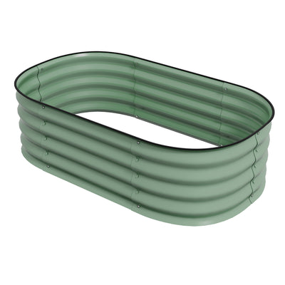 3.4 x 2 x 1ft Galvanized Raised Garden Bed Kit, Metal Planter Box with Safety Edging, Green