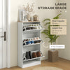 Modern Shoe Cabinet with 3 Flip Drawers and Adjustable Shelves, Freestanding Rack Organizer for 18 Pairs of Shoes, White
