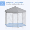9.2' x 8' x 7.7' Dog Kennel Outdoor for Medium and Large-Sized Dogs with Waterproof UV Resistant Roof, Silver