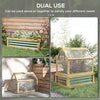 Raised Garden Flower Bed Kit with Greenhouse, Wooden Cold Frame Planter, 35.5" x 22.5" x 38.25", Natural
