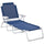 Folding Chaise Lounge, 4-Position Adjustable Lounge Chair with Armrests for Lawn, Patio, Beach, Deck, Blue