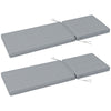 2 Patio Chaise Lounge Chair Cushions with Backrests, Replacement Patio Cushions with Ties, Lounge Chair, Gray