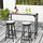 Bar Height Outdoor Table, Patio Bar Table with Built-In Bottle Opener, Plastic Top with Wood Grain, 47.25" x 15" x 39"