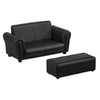 Kids Sofa Set with Footstool for Toddlers and Babies, Black