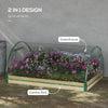 4' x 3' x 2' Raised Garden Bed with Greenhouse, Wooden Planter Box with PVC Plant Cover, Roll Up Windows, Use for Vegetables, Flowers
