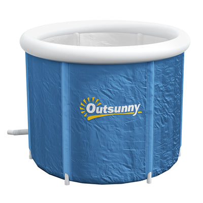 Cold Plunge Tub, Portable Ice Bath Cold Water Therapy Tub with Thermo Lid, for Athletes Recovery, Dark Blue