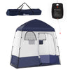 Pop Up Shower Tent w/ Two Rooms, Shower Bag, Floor and Carrying Bag, Portable Privacy Shelter, Instant Changing Room for 2 Person, Blue