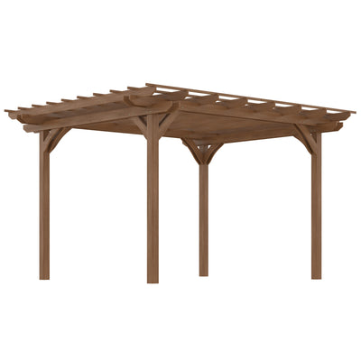 12' x 10' Outdoor Pergola, Wood Gazebo Grape Trellis with Stable Structure for Garden, Patio, Backyard, Deck