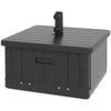 3-in-1 Outdoor Umbrella Base with Wheels and Handles, End Table, Flower Box Planter with Hole, 175 lbs. Capacity, Black