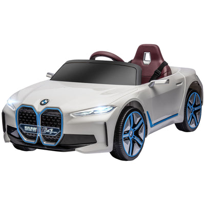12V Electric Car for Kids with 2.4G Remote Control, Suspension, White