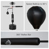 Punching Bag with Stand Heavy Duty Boxing Set Sports Black 34.75"L x 19.75"W x 63"-90.5"H PU