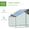 Galvanized Large Metal Chicken Coop Cage 1 Room, Walk-in Enclosure Poultry Hen Run House Playpen, Rabbit Hutch with UV & Water Resistant Cover