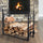 Firewood Rack with Fireplace Tools, Indoor OutdoorFirewood Holder, Includes Poker, Tongs, Broom, Shovel, Black