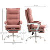 Heated Massage Office Chair with 6 Vibration Points, Heated Reclining Microfiber Computer Chair with Footrest, Armrest & Padding, Pink