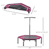 Hexagon 4.5ft Trampoline Outdoor Bouncer Jumper Adjustable Bar Pink