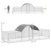 21.7' x 6.2' Chicken Run with Weather-Resistant Cover for 12-14 Chickens, Silver