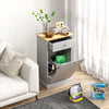 Kitchen Tilt Out Trash Bin Cabinet, Freestanding Recycling Cabinet Trash Can Holder With Drawer, Gray