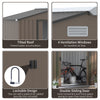 Outdoor Shed Garden Storage Shed Tool Storage Building with 4 Vents and 2 Sliding Doors, 7 x 4 FT, Brown