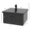 3-in-1 Outdoor Umbrella Base with Wheels and Handles, End Table, Flower Box Planter with Hole, 175 lbs. Capacity, Black