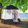 Pop Up Shower Tent w/ Two Rooms, Shower Bag, Floor and Carrying Bag, Portable Privacy Shelter, Instant Changing Room for 2 Person, Black