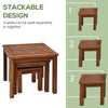 3 Piece Outdoor Side Nesting Table Patio Set with Acacia Wood Build & Multi-Functional Design