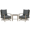Patio Bistro Set, Porch Furniture with Soft Cushions and Rocking Function for Yard, Lawn, Porch, Dark Gray
