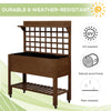 41" Raised Garden Bed Mobile Elevated Wooden Planter Box Stand with Wheels, Trellis and Storage Shelf, Dark Brown